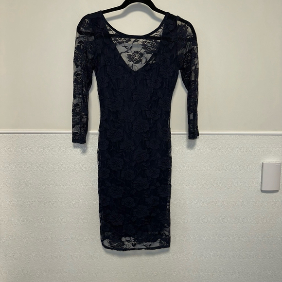 Women's Jump Apparel Dress Size 3/4 Blue Lace - Picture 10 of 10